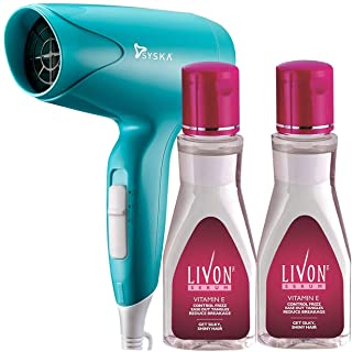 Livon Hair Serum, 100 ml (Pack of 2) with Syska Hair Dryer