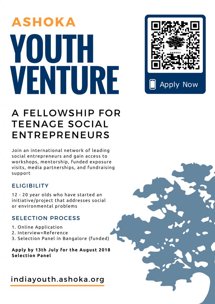 Ashoka Youth Venture Fellowship for Changemakers StartUp Hyderabad