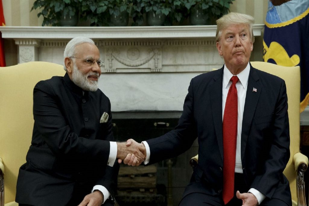 Narendra Modi with Donald Trump