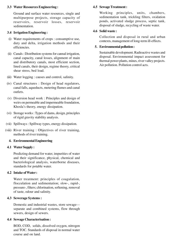 UPSC Civil Engineering Syllabus for IAS Mains 2023, Download PDF