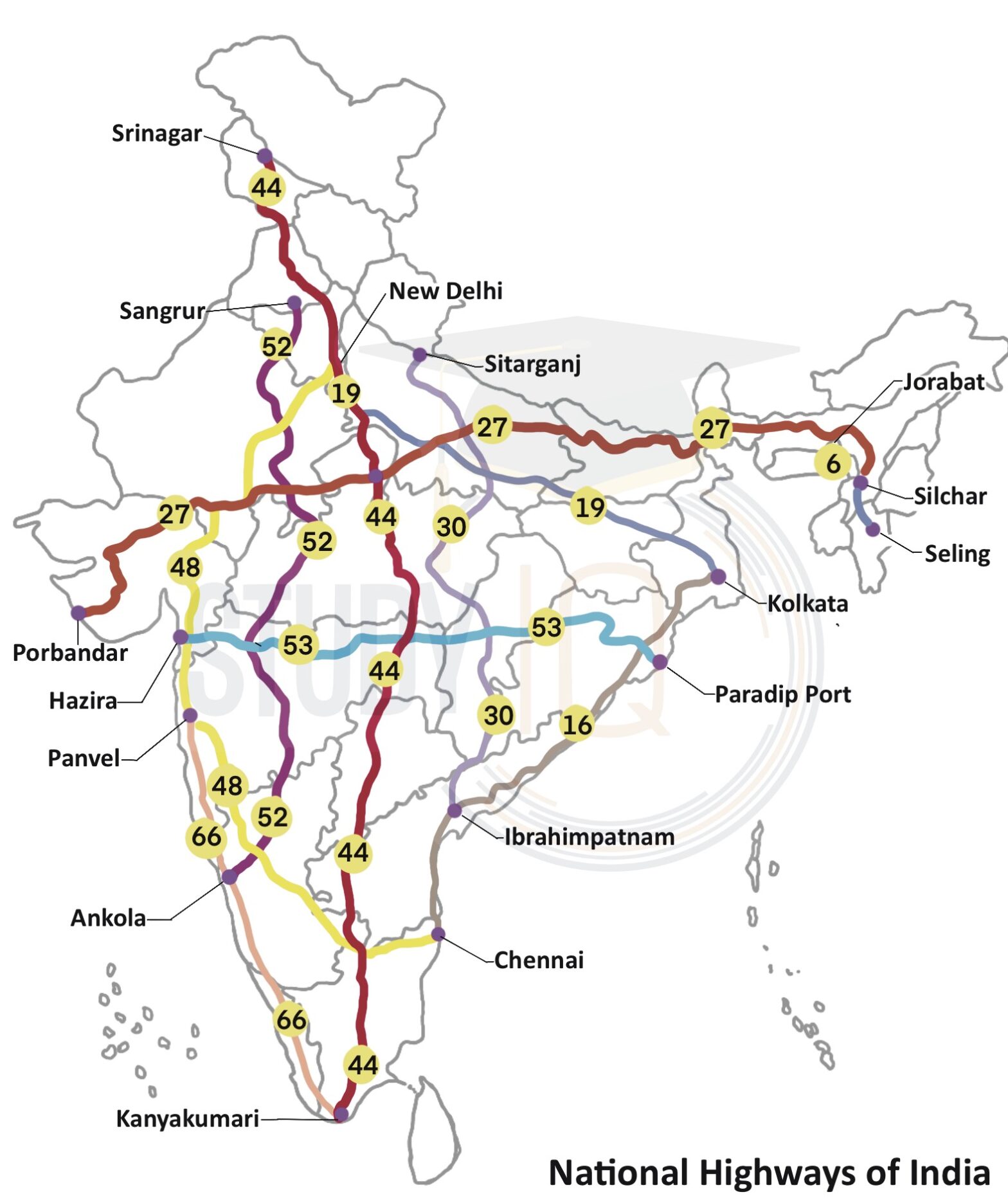 National Highways In India List With Updated Name Map