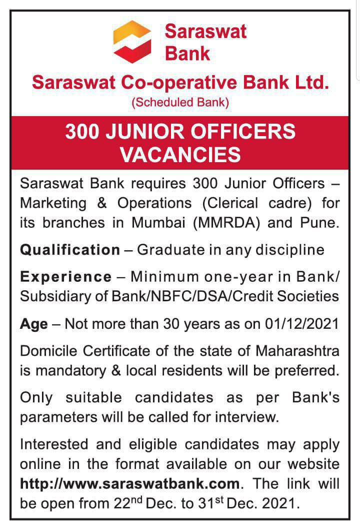 Saraswat Bank Recruitment 2021 | सारस्वत बँक भरती 2021_40.1