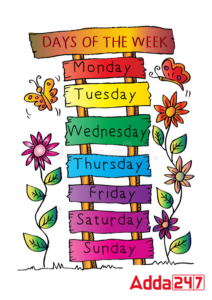 7 Days of Week Name in English & Hindi
