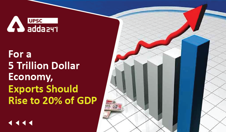 For a 5 trillion Dollar Economy, Exports Should Rise to 20% of GDP