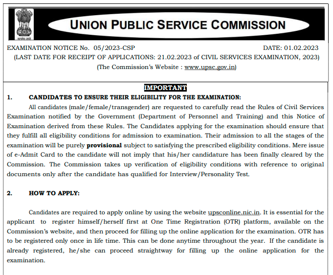 UPSC Notification 2023 PDF Out, Download Official Notification_40.1