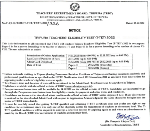 Tripura TET Notification 2022 Out: Application Form, Eligibility, and Exam Date_40.1