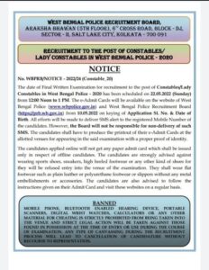 WB Police Constable Mains Exam Date 2022_40.1