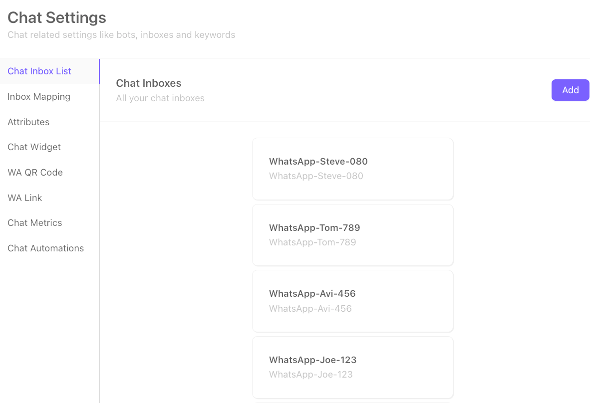 Route incoming chats from across multiple numbers to right Users