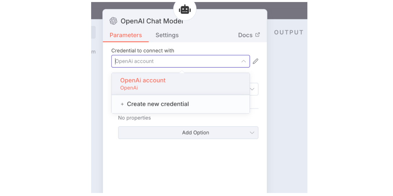 Create new OpenAI credentials
