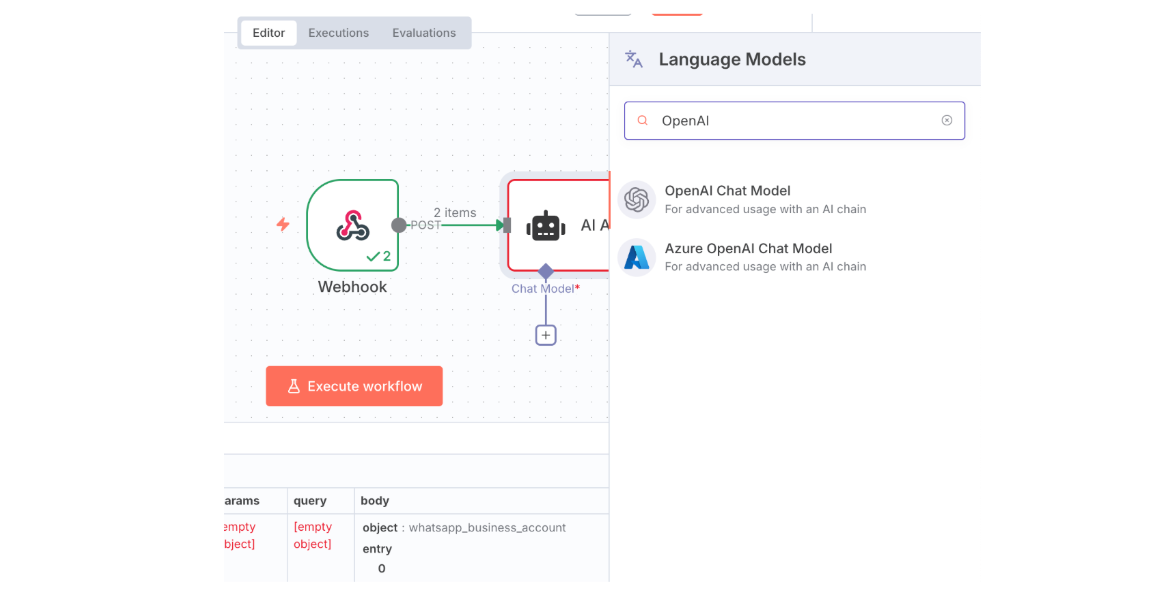 Select OpenAI Chat Model