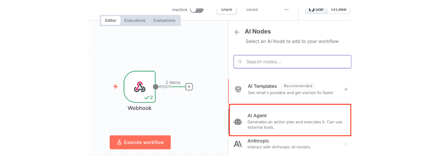 AI Agent node
