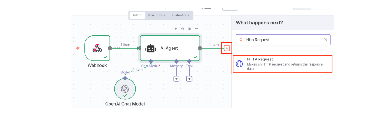 HTTP Request Node click