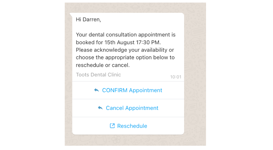 Automated Reminders/Reschedule/Cancel using - Clinic management system integration Chakra WhatsApp API