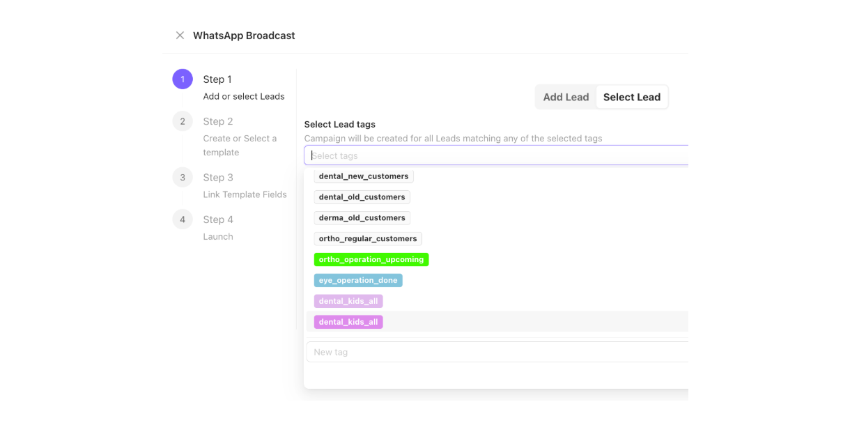 Use Tags for campaign segment to manage targeted patient communication