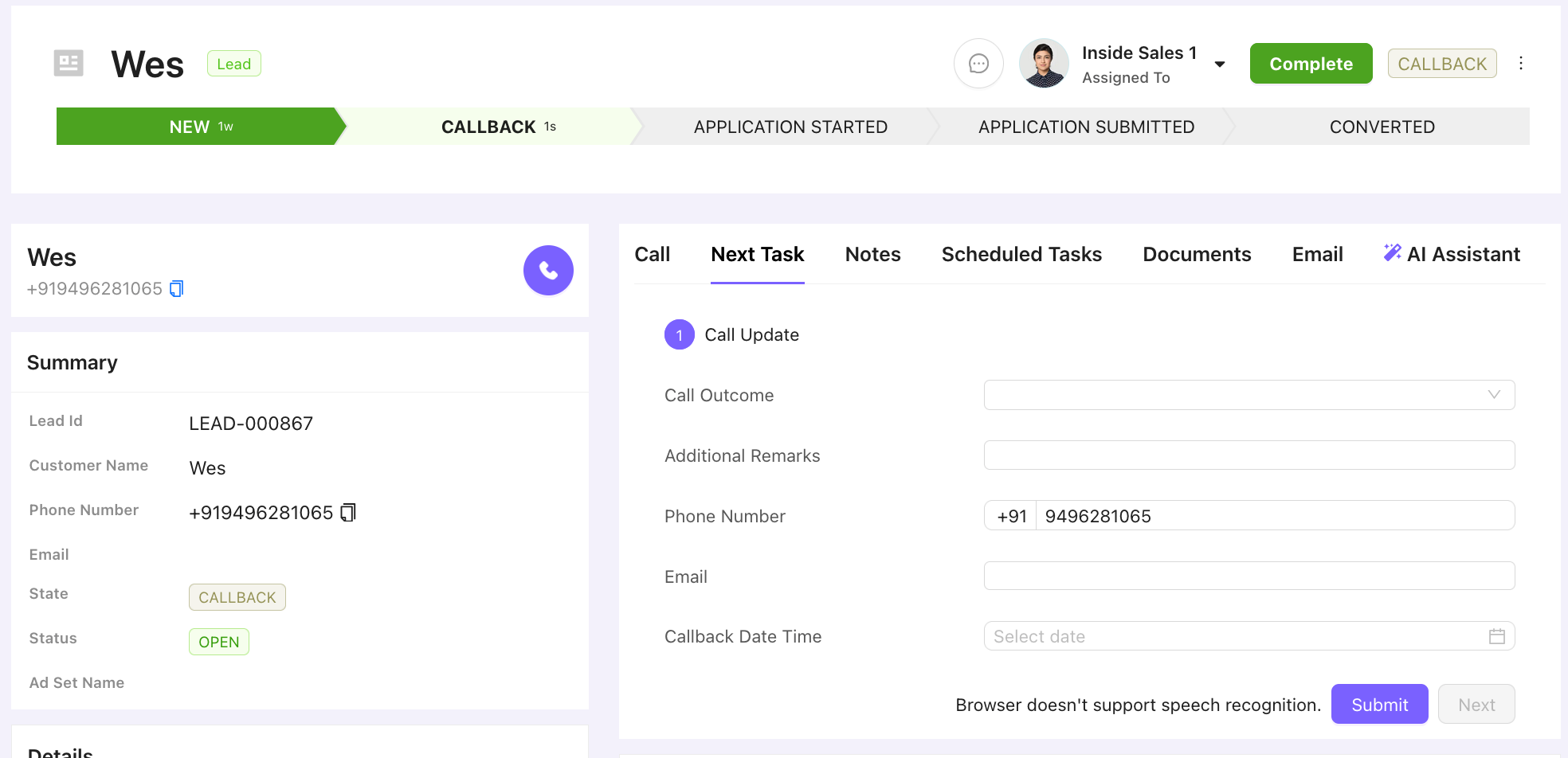 Integrated Cloud Telephony Calling - Charka Sales CRM