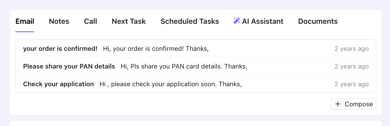 Integrated Business Email Communication- Chakra Sales CRM