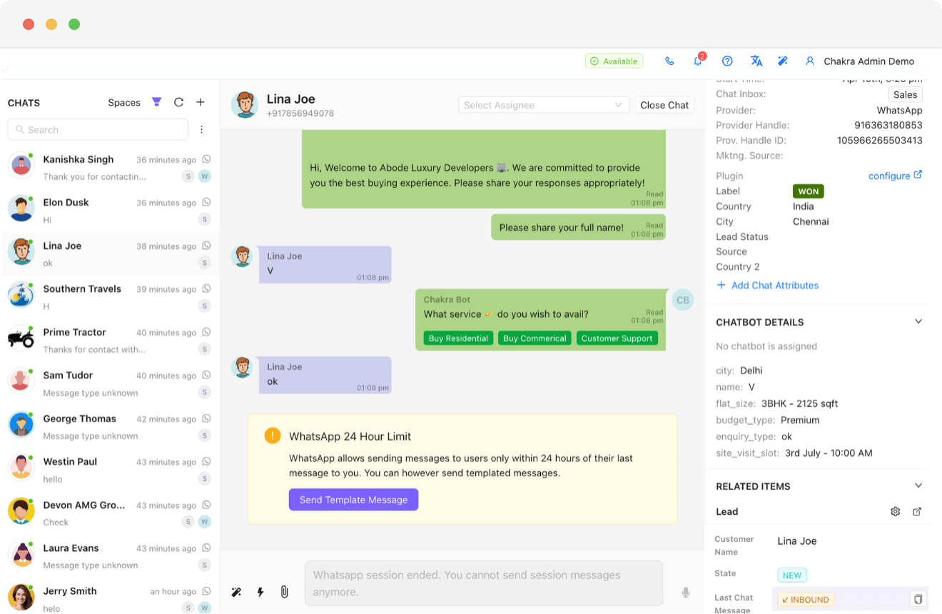 WhatsApp Team Inbox