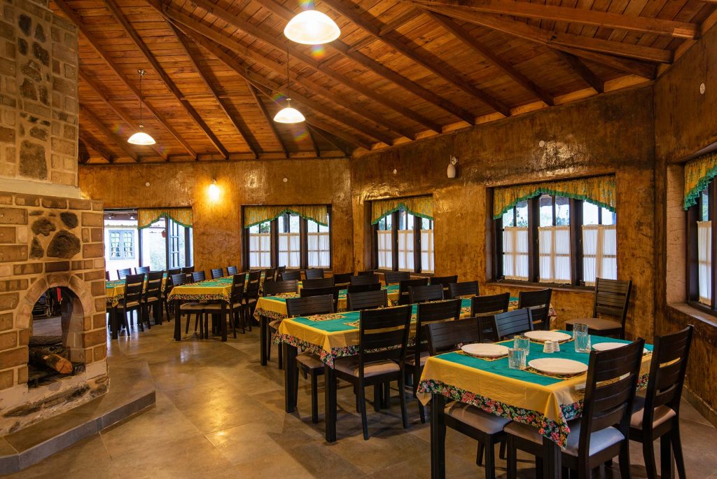 dining area that serves organic food, rustic charm, perfect holiday destination for 2020