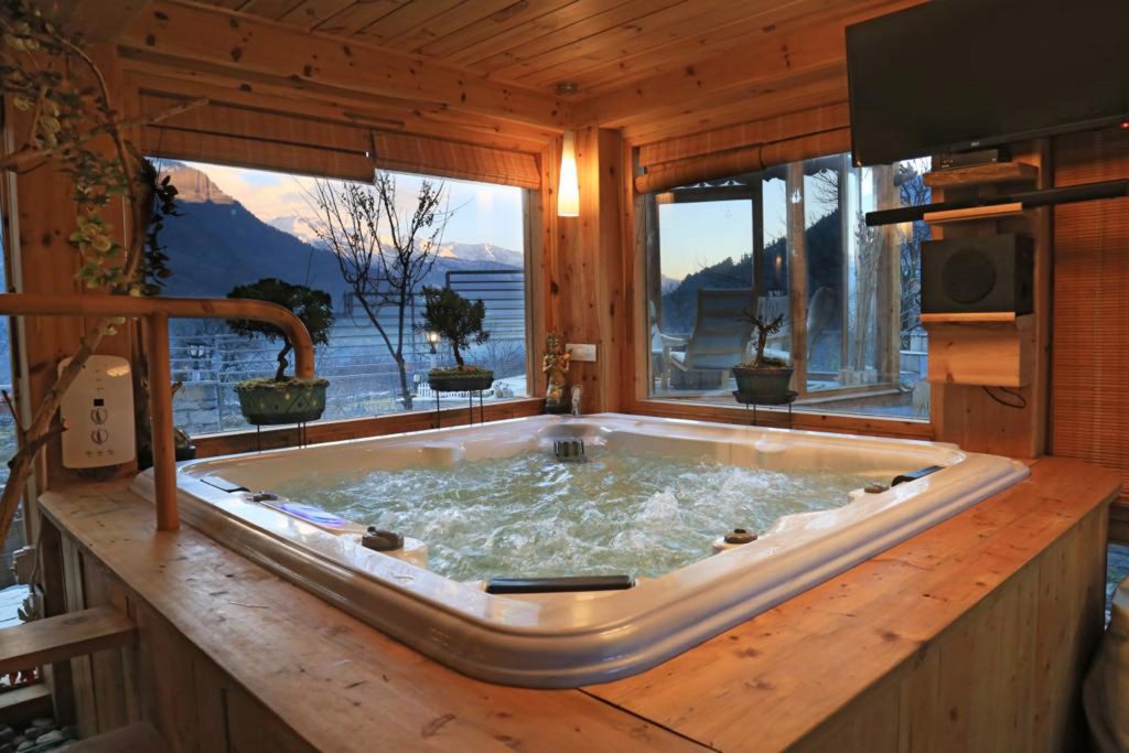 Indoor Jacuzzi in holiday villa