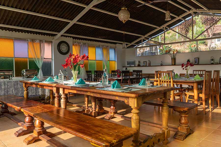 Dining area in villa