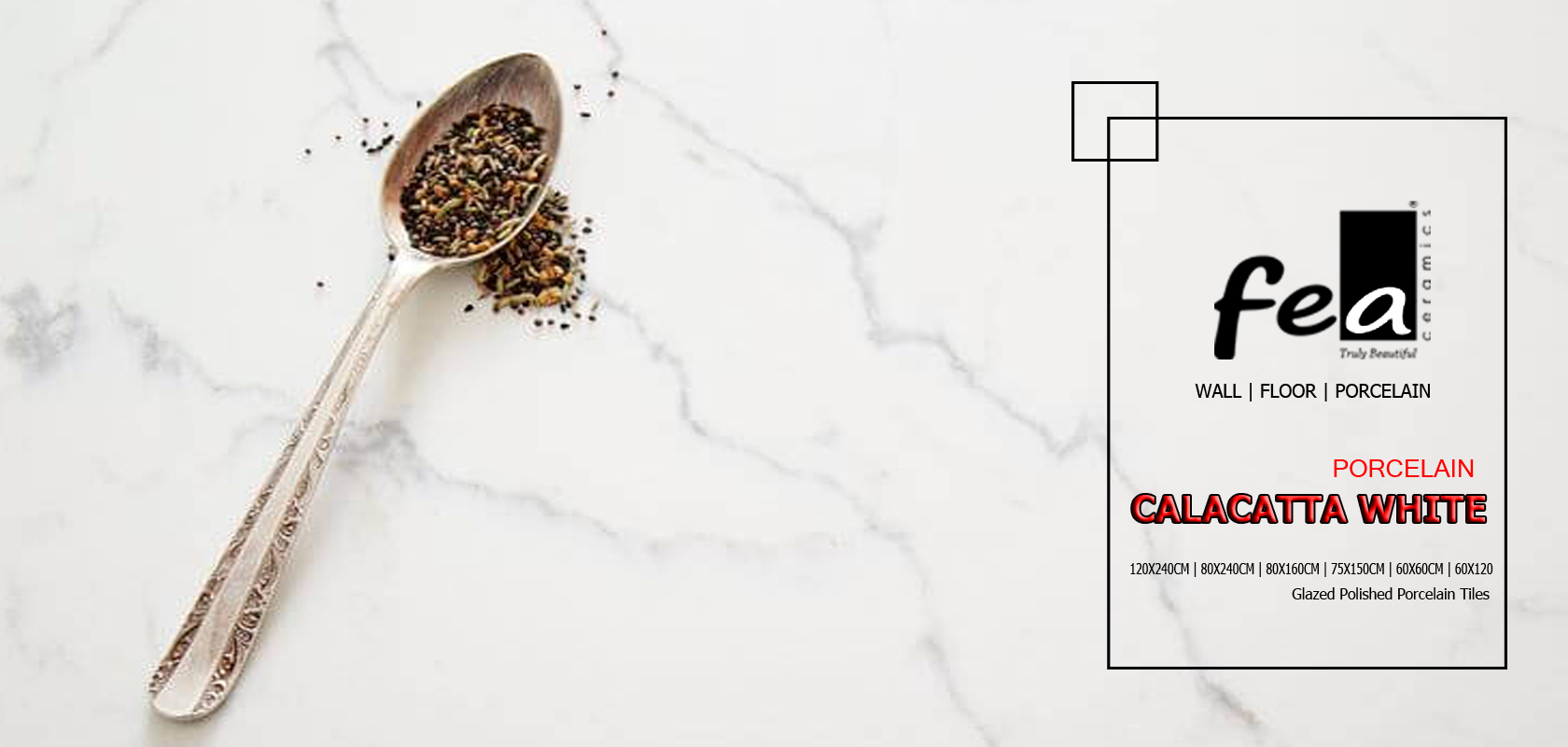 Calacatta White Marble Effect Large Format Slab Porcelain Tiles