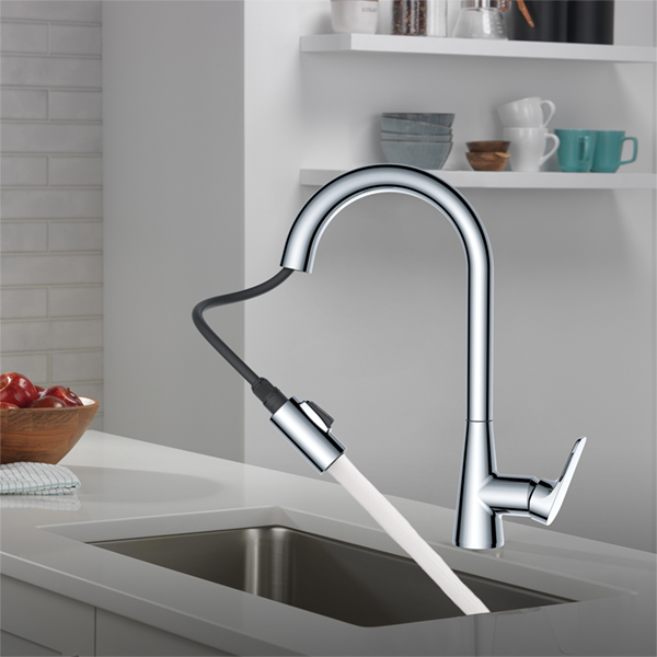 Single Handle Pull-Down Kitchen Faucet - Chrome - 91355