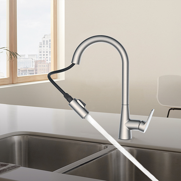 Single Handle Pull-Down Kitchen Faucet - Stainless - 91355-SS