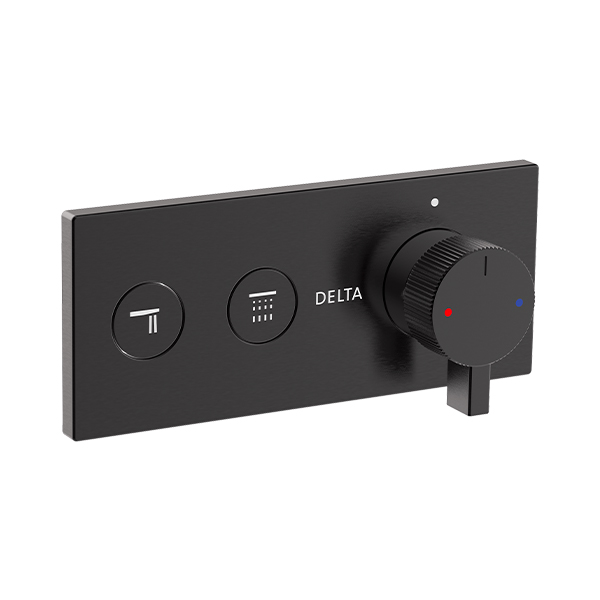 Push Button Shower Mixer Trim with Lever Handle - 2 Outlet
