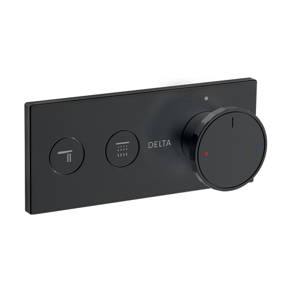 Push Button Shower Mixer Trim with Wheel Handle - 2 Outlet