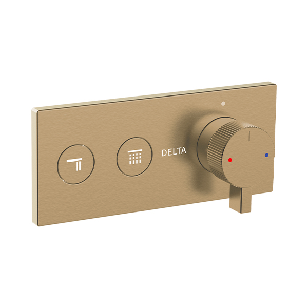 Push Button Shower Mixer Trim with Lever Handle - 2 Outlet