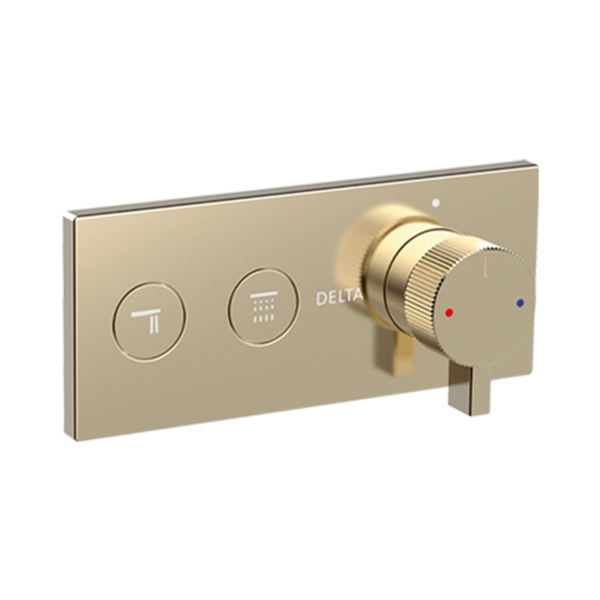 Push Button Shower Mixer Trim with Lever Handle - 2 Outlet