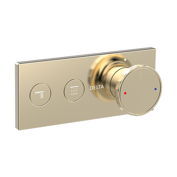 Push Button Shower Mixer Trim with Wheel Handle - 2 Outlet
