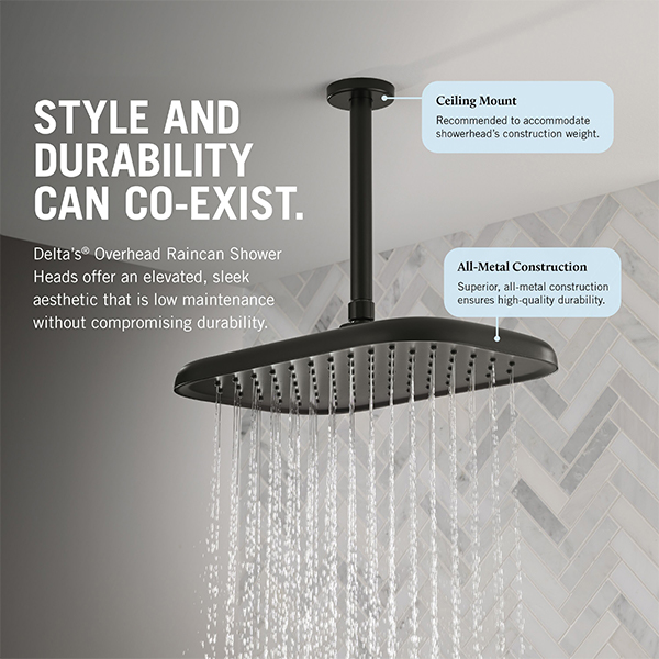 356 x 229 mm Single Function Shower Head with Finish Spray Face