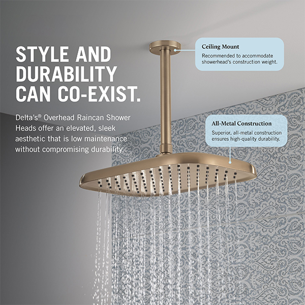 356 x 229 mm Single Function Shower Head with Finish Spray Face