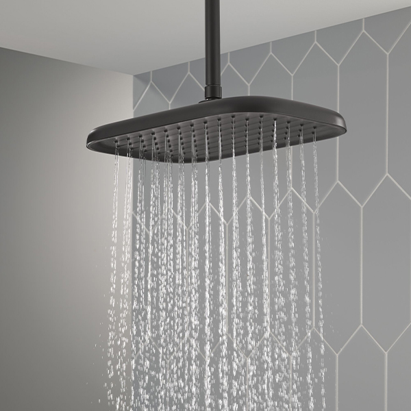 356 x 229 mm Single Function Shower Head with Grey Spray Face