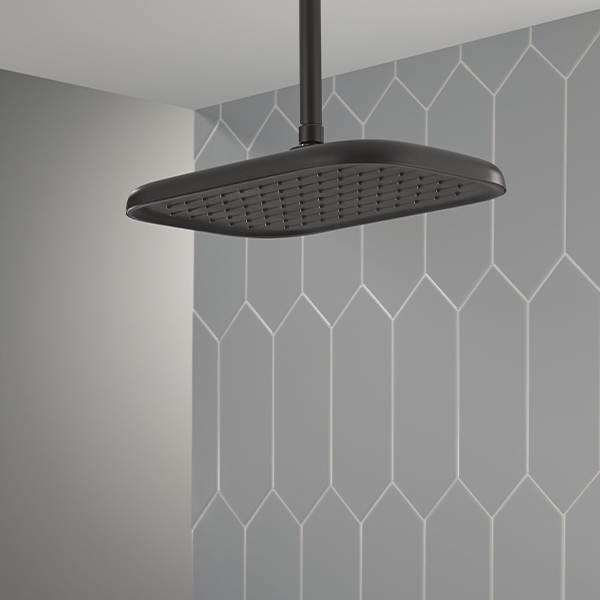 356 x 229 mm Single Function Shower Head with Grey Spray Face