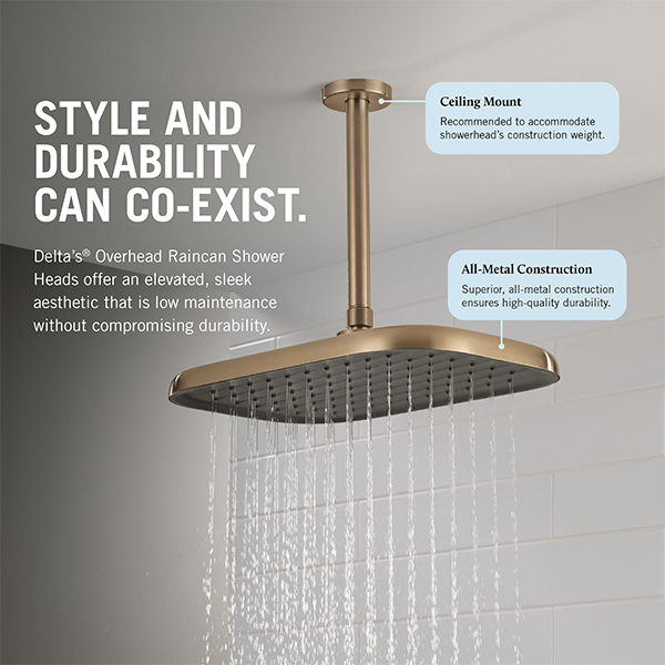 356 x 229 mm Single Function Shower Head with Grey Spray Face