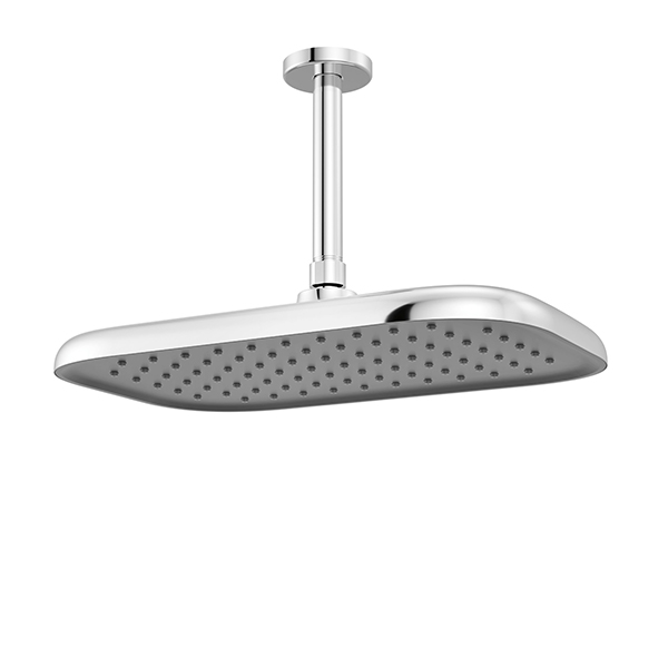 356 x 229 mm Single Function Shower Head with Grey Spray Face