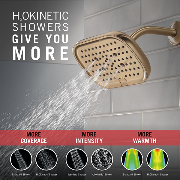229mm x 146mm Multi-Function (6-Setting) Raincan Showerhead with H2Okinetic Technology
