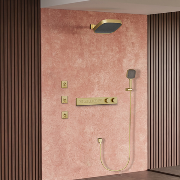 15" Square Multi-Function Showerhead with Wallmount Showerarm