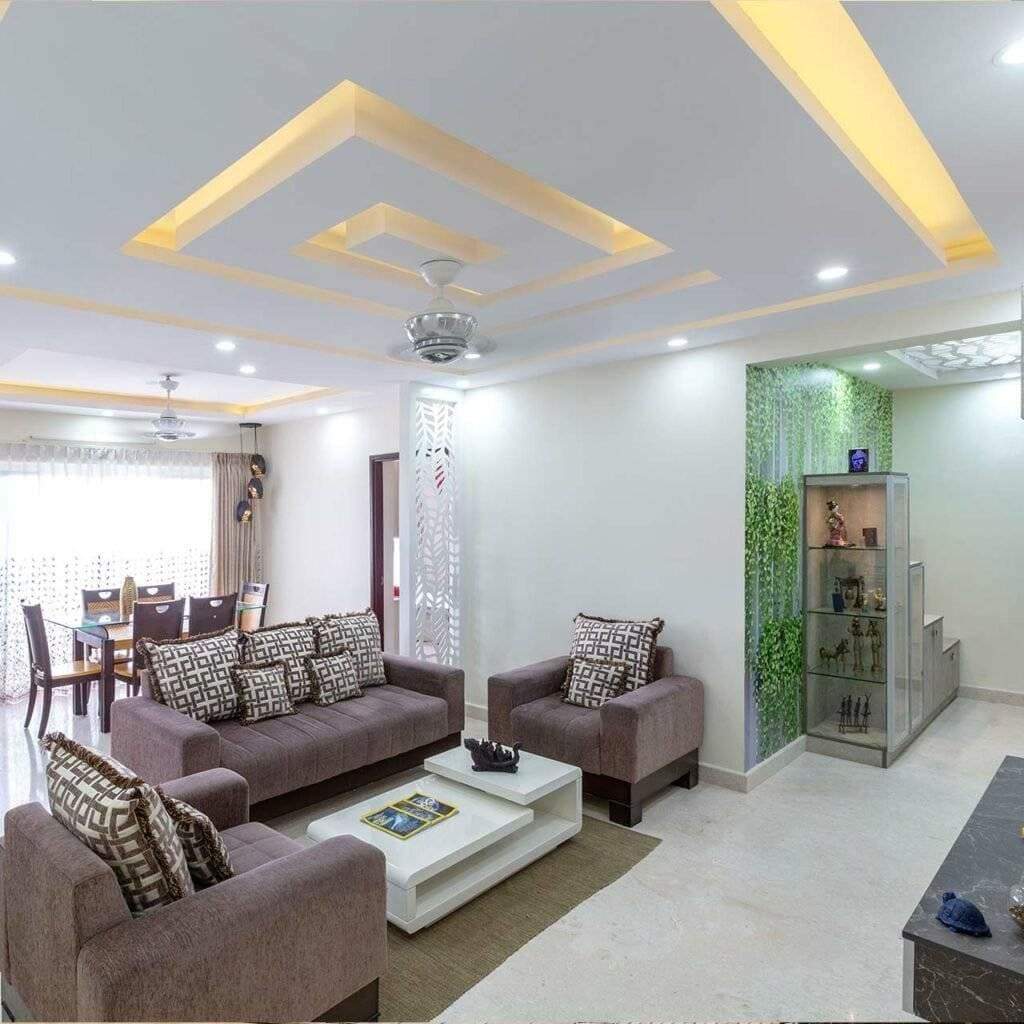 False Ceiling Design Ideas For Living Room Design Cafe   Living Room With Recessed Lighting On The Ceiling 1024x1024 