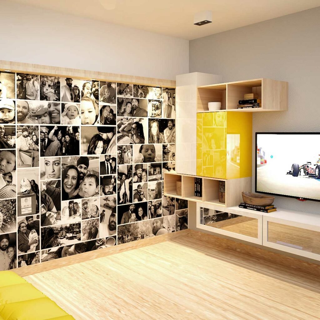 Personalize Your Living Room With Family Photographs On Walls