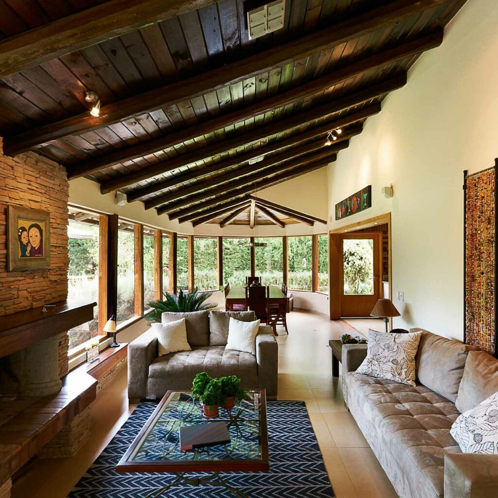 Wooden Beams For Ceiling Stone Textured Wall These Palletes Makes Rustic Style