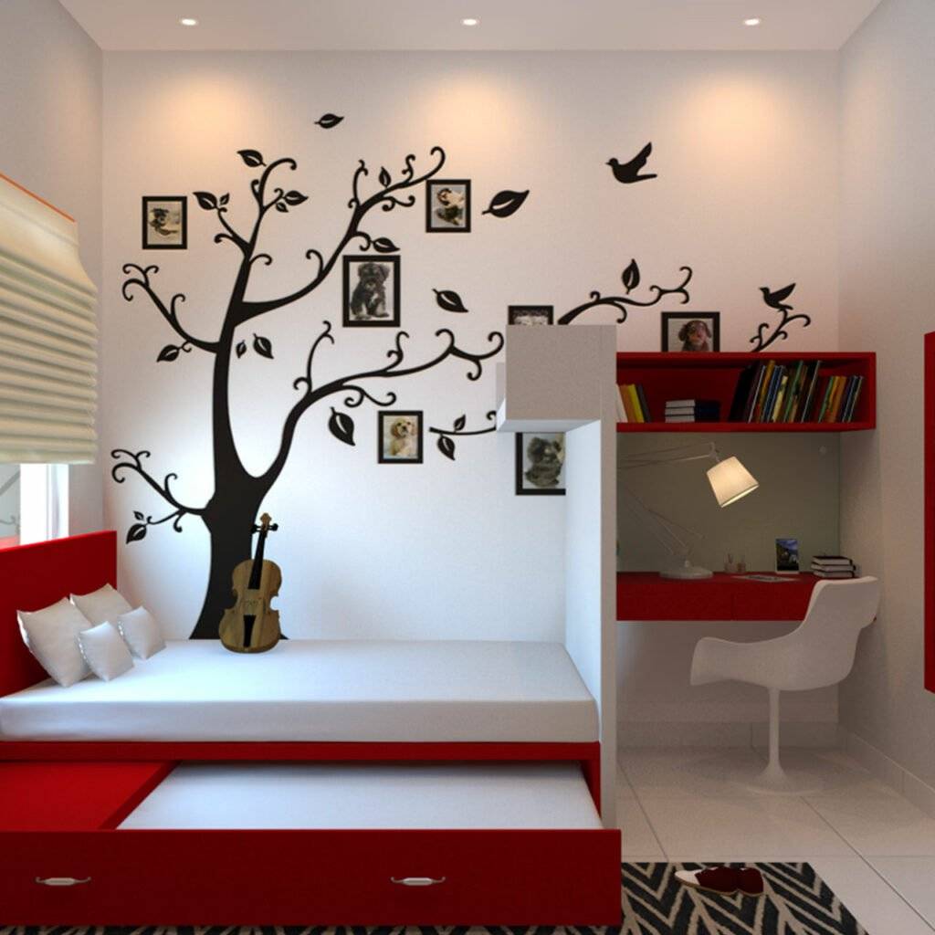 Kids room paint ideas - Paint your Childrens room with colours of warmth like yellow, orange and red.