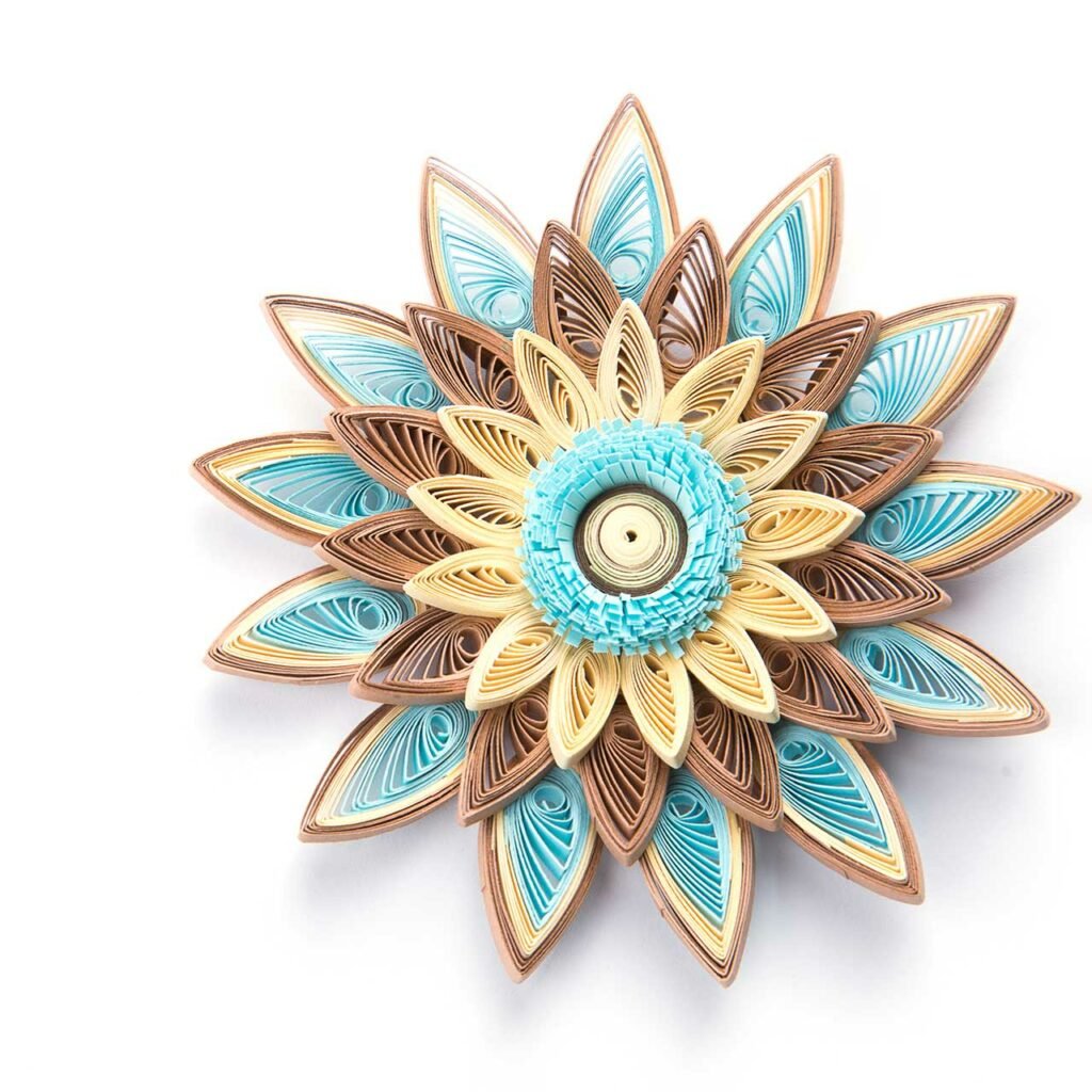 Quilling petals designs using paper crafts to decorate your Diyas.