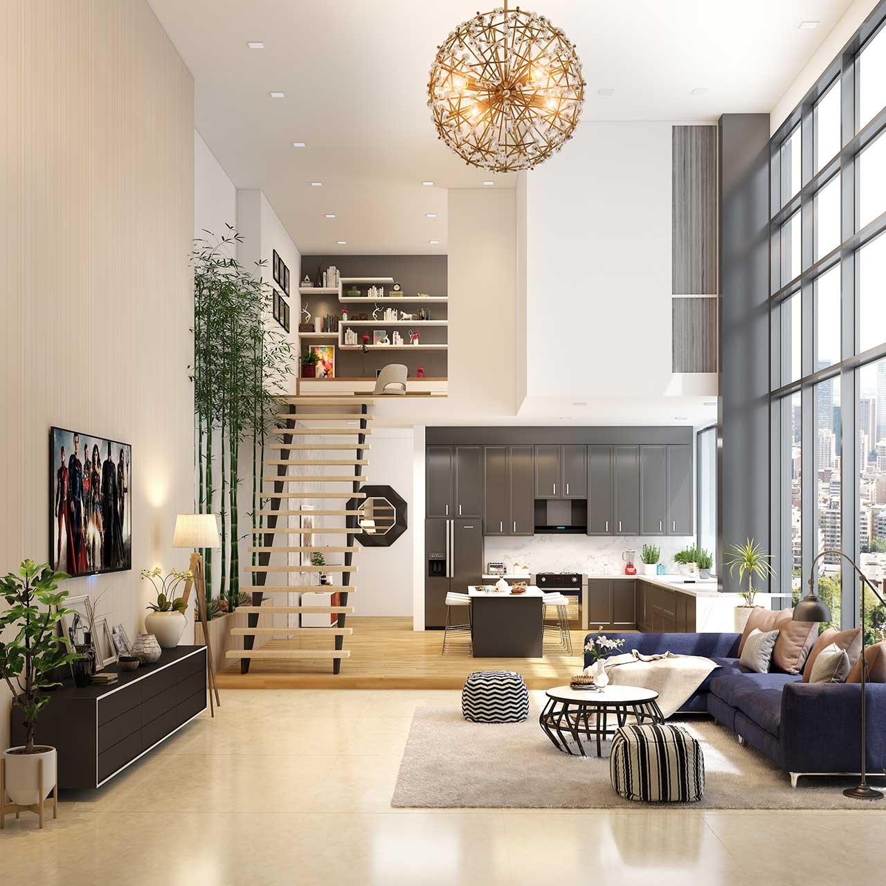Embellish interior with green and fresh plants
