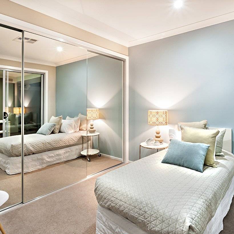 Simple small bedroom design with mirrors have the power to expand a small bedroom by creating an illusion of a larger space