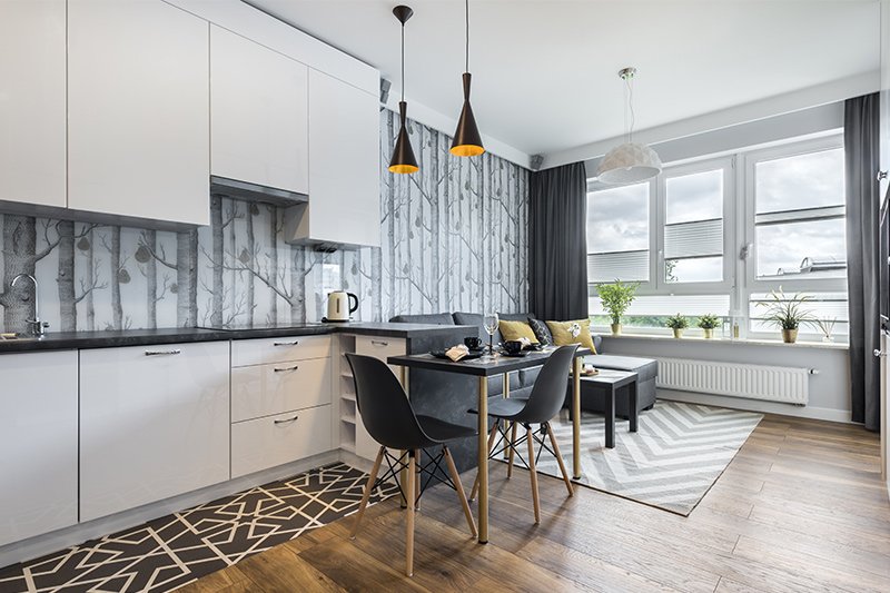 Waterproof wallpaper for kitchen with a tree style design with leaves and branches for kitchen room wallpaper