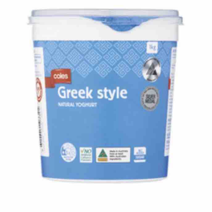 yogurt (coles) greek style Health and Nutrition Facts