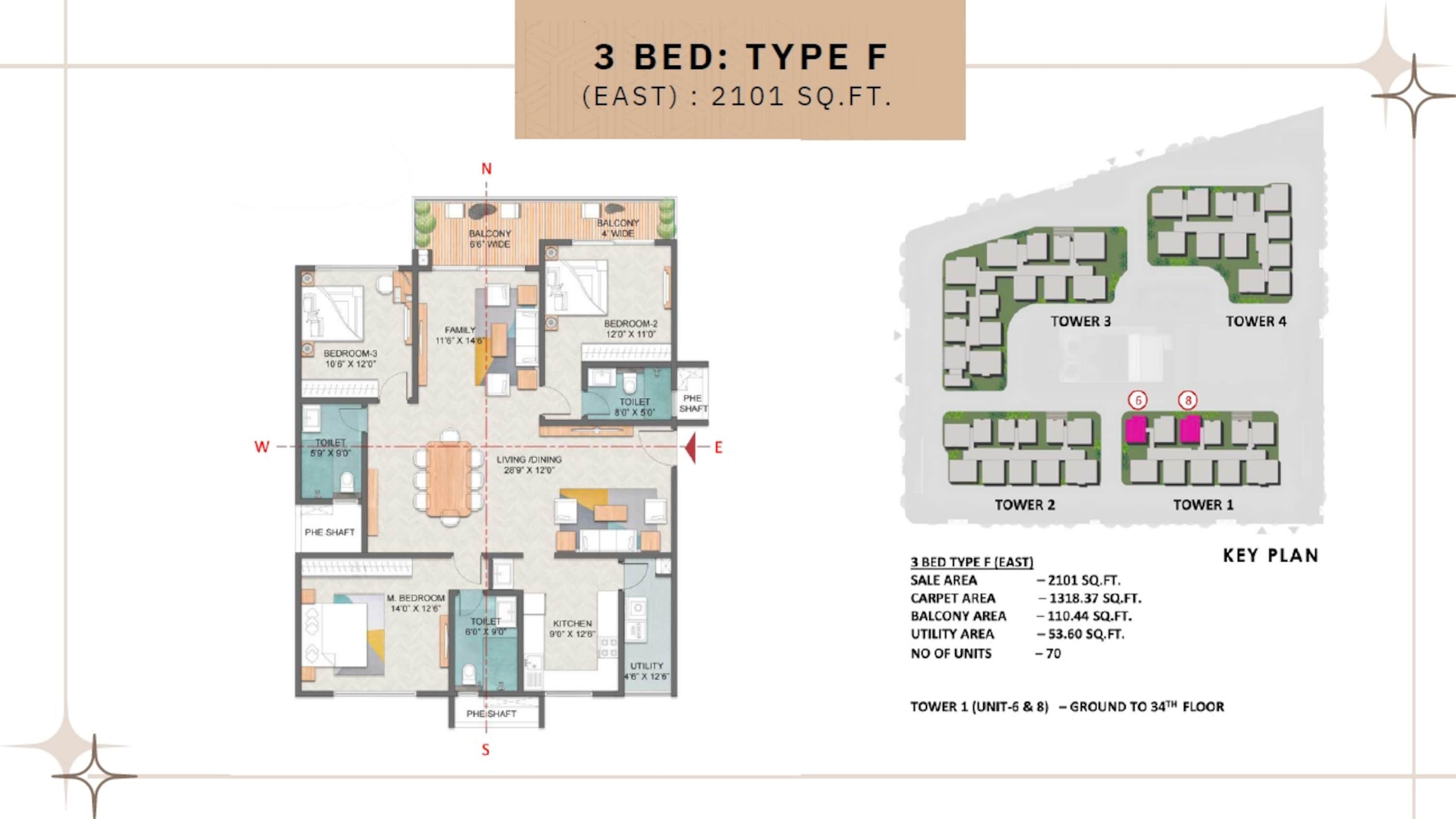 3BHK floor plan